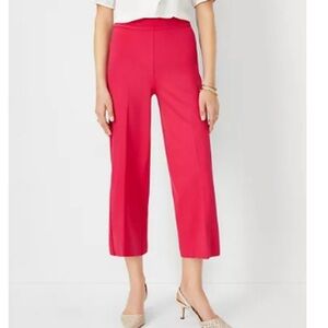 Side Zip Wide Leg Crop Pant In Twill